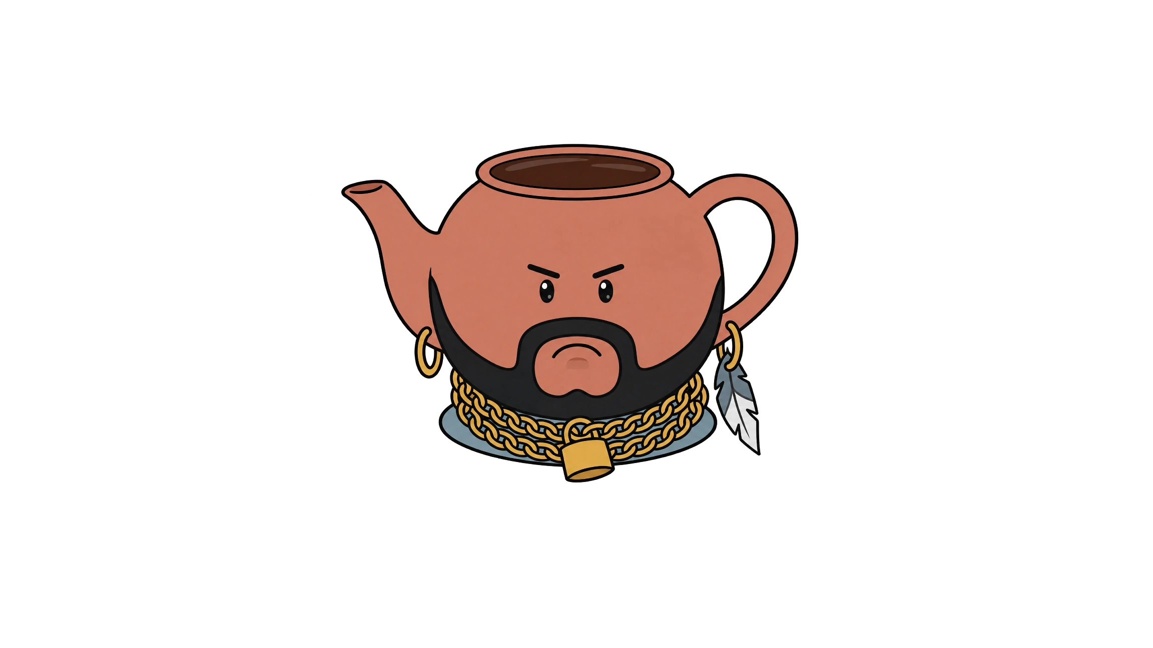 Mr. Tea the teapot, scowling